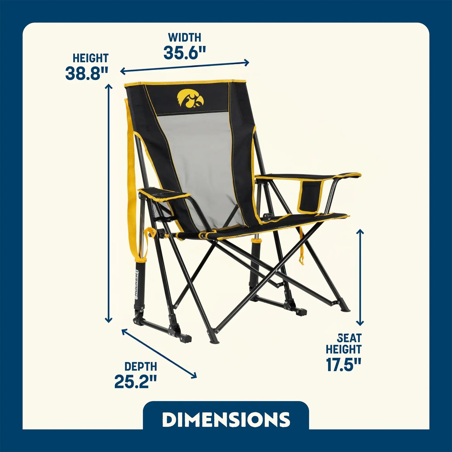 Comfort Pro Rocker - Iowa Hawkeyes J2