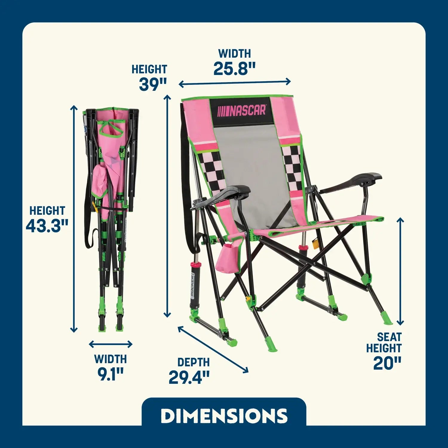 Roadtrip Rocker Bundle - NASCAR Pink E5